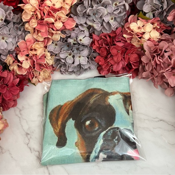 Eco-Friendly Handsome Brown and White Boxer Dog Folding Tote Bag - Picture 12 of 13